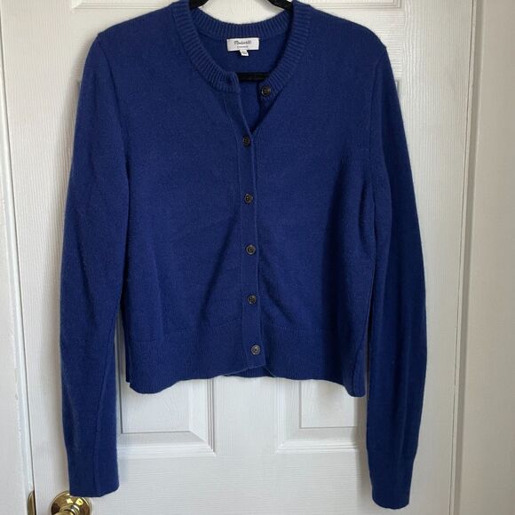 Madewell 100% Cashmere Button-Front Cardigan Sweater Navy Blue XXL - Picture 1 of 6